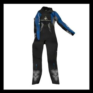 Triathlon AQUA SPHERE Wetsuit Women’s XS Racer Black Blue with Bag